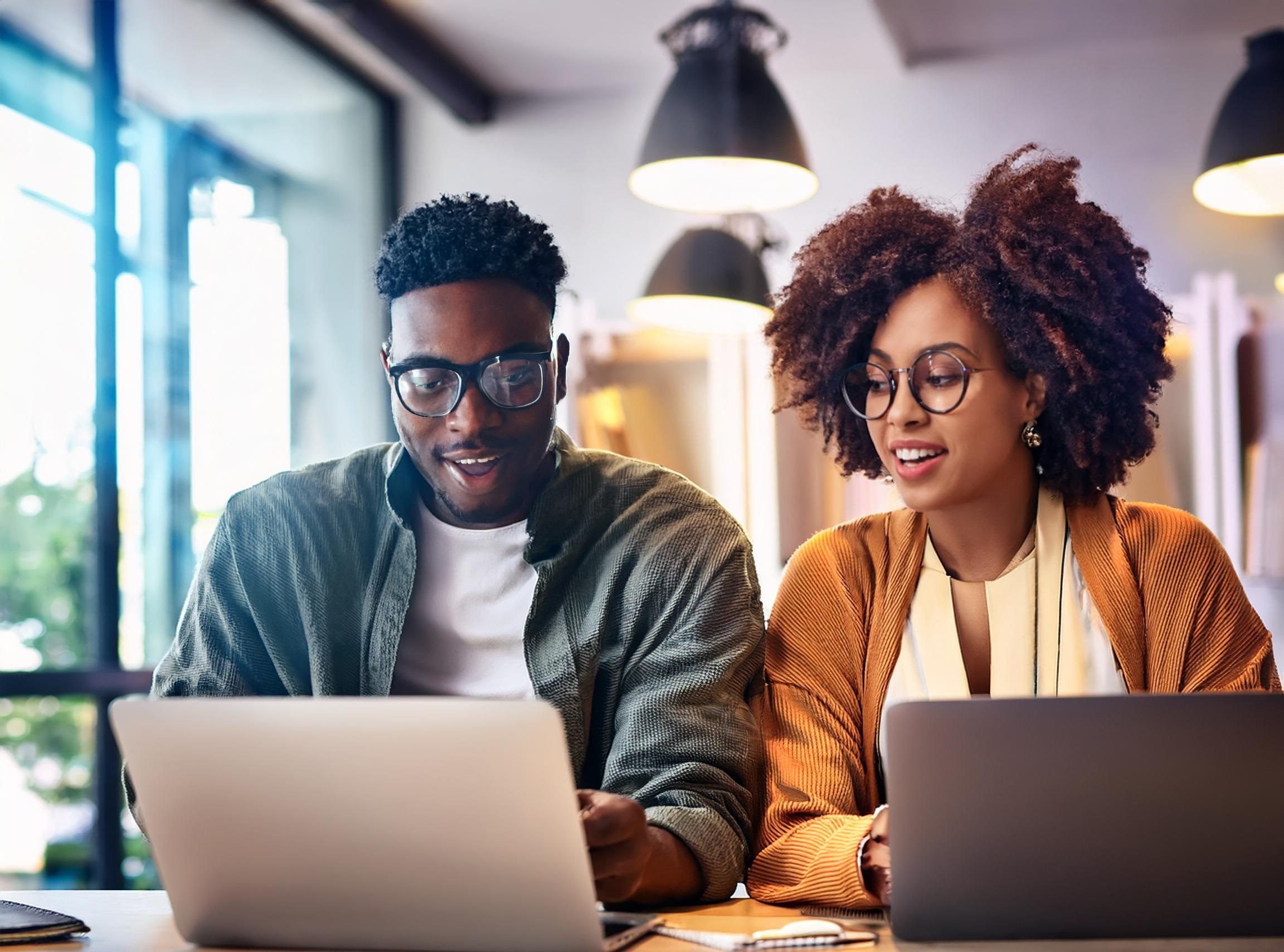 African freelancers working with a laptop